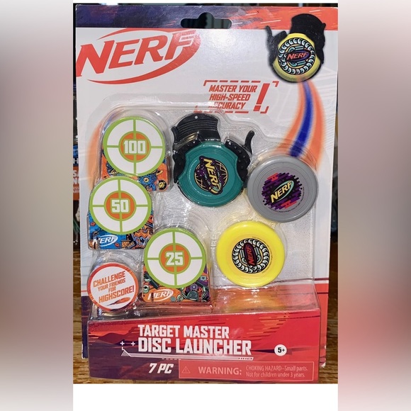 🌵3/$15 Nerf Hasbro Target Master Disc Launcher 7 piece (see description) - Picture 1 of 5